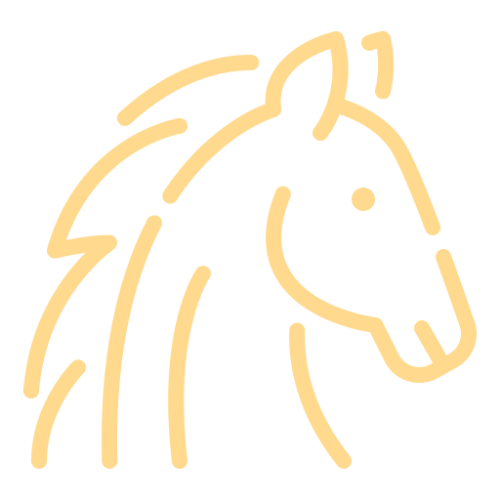 A graphic of a horse, symbolizing yaupon tea's American and US-grown origins.